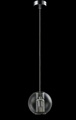 Светильник подвесной BELEZA SP1 B CHROME Crystal Lux прозрачный 1 лампа, основание хром в стиле лофт шар фото 4
